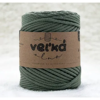 Příze VEĽKÁvlna VEL'KÁvlna bavlněná šňůra na háčkování 3mm Borovice