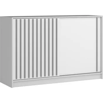 Komoda FALCO Komoda s lamelami Regina bílá/šedá