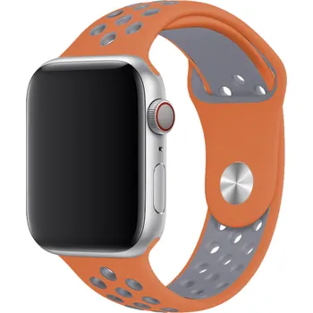 Příslušenství k chytrým hodinkám Silikonový sportovní řemínek pro Apple Watch 38/40/41/42mm Barva: Oranžová/šedá, Typ: 66