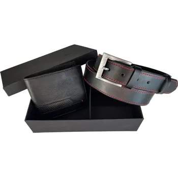 Opasek PENNY BELTS Set koženého opasku 35-14-1CV-60 s peněženkou - 95 cm
