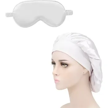 Škraboška na spaní SatinSleep čepice na spaní a SoftSleep maska na oči - bílá