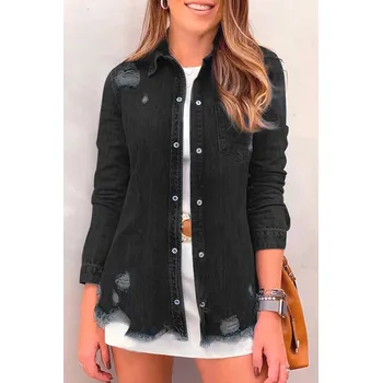 Dámský křivák OMG Dámská džínová bunda Boleto černá XXL