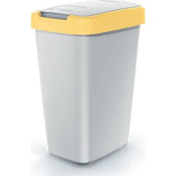 Odpadkový koš Odpadkový koš COMPACTO FLAS popelavě šedý/žlutý, varianta 45 l