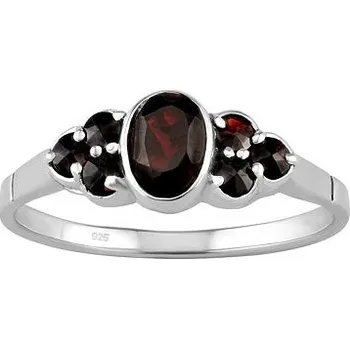 Prsten Stříbrný prsten s pravým přírodním Granátem velikost obvod 56 mm SILVEGOB280008-obvod 56 mm