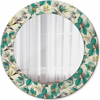 Zrcadlo Nástěnné Zrcadlo Rám Glamour Květiny a ptáci 50 cm