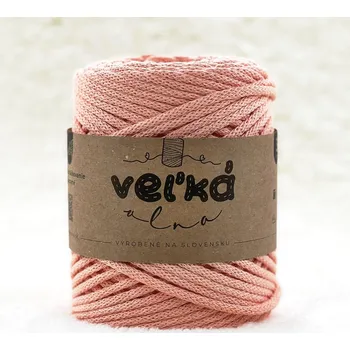 Příze VEĽKÁvlna VEL'KÁvlna bavlněná šňůra na háčkování 3mm Gerbera lososová