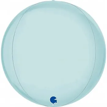 Balónek Koule saténově modrá 4D 38cm/15" fóliový balónek nafukovací