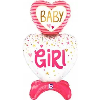 Balónek Dort samostojící Baby Girl 28"/71cm fóliový balónek nafukovací