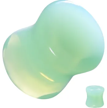Piercing Šperky4U Plug do ucha zelený opalit - PL001-12