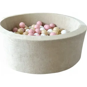 Suchý bazén Suchý bazének s míčky Velvet 30x90 Krémový + 200 míčků - HOTOVÝ MIX