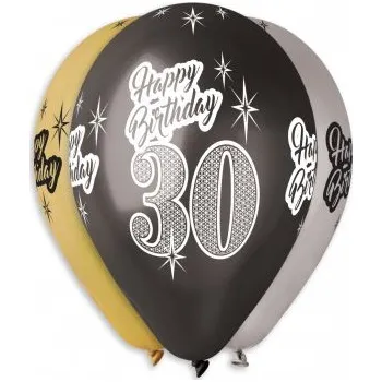 Balónek Balónek metalický (30cm/12") "30" potisk (100ks/bal)