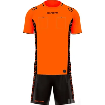 Komplet pro rozhodčí GIVOVA OFFICIAL, barva 0028 zářivě oranžová, velikost S, logo FAČR bez potisku