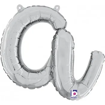 Balónek PÍSMENO psací A STŘÍBRNÉ (35 cm) fóliový balónek nafukovací