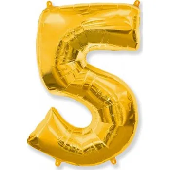 Balónek ČÍSLICE FLEX ZLATÁ 5 (102cm,40")