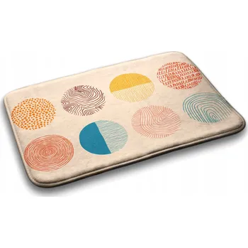 Koupelnová předložka Měkká koupelnová předložka / kobereček – kruhy a linie