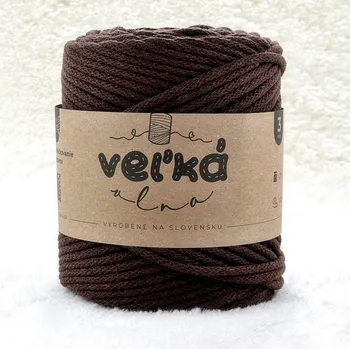 Příze VEĽKÁvlna VEL'KÁvlna bavlněná šňůra na háčkování 3mm Kaštan tmavý