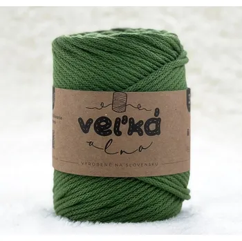 Příze VEĽKÁvlna VEL'KÁvlna bavlněná šňůra na háčkování 3mm Avokádo