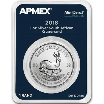 South African Mint Suid-Afrikaanse Krugerrand stříbrná mince 1oz 2018 APMEX MintDirect Premier