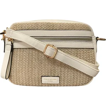 David Jones trendy crossbody kabelka s přírodním vzorem - bílá CM 7538 WHITE