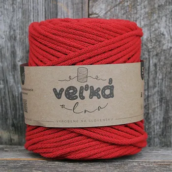 Příze VEĽKÁvlna VEL'KÁvlna bavlněná šňůra na háčkování 5mm Mák