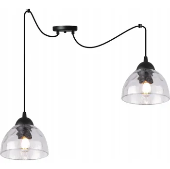 ZÁVĚSNÉ STROPNÍ SVÍTIDLO LUSTR PAVOUK LOFT ČERNÝ SKLENĚNÝ PRŮHLEDNÝ MISKA