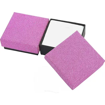 Dárková krabička Dárková krabička růžová třpyt 6x6cm