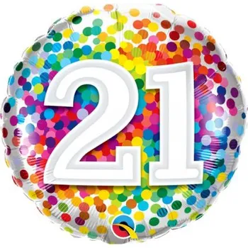 Balónek Kruh - Barevné konfety 21 18"/45cm fóliový balónek