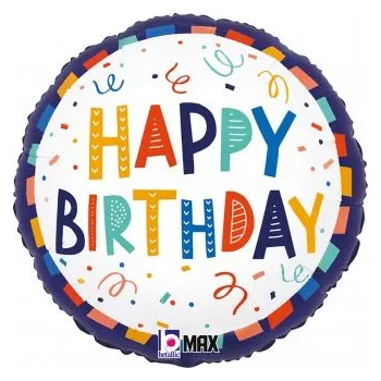 Balónek Kruh konfety HB 18"/46cm kruh fóliový balónek nafukovací