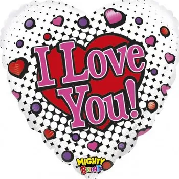 Srdce - ILY 21"/53cm fóliový balónek nafukovací