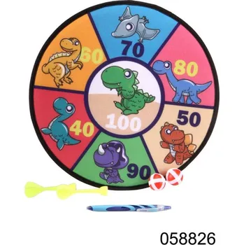 TERČ NA SUCHÝ ZIP 36cm DINOSAUŘI 2 MÍČKY,2 ŠIPKY