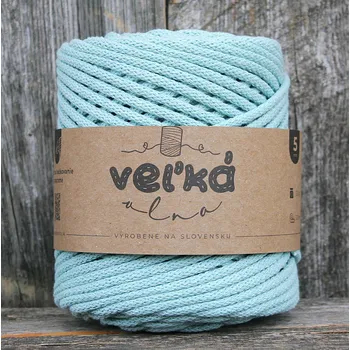 Příze VEĽKÁvlna VEL'KÁvlna bavlněná šňůra na háčkování 5mm Máta