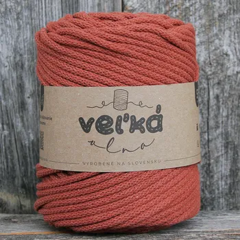 Příze VEĽKÁvlna VEL'KÁvlna bavlněná šňůra na háčkování 5mm Terakota
