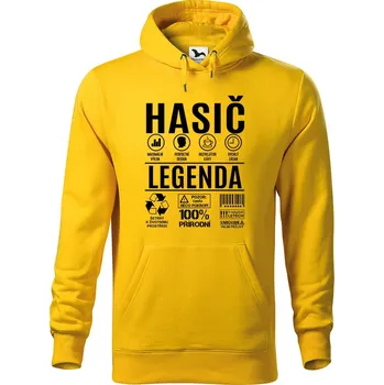 Pánská mikina DOBRÝ TRIKO Pánská mikina s potiskem Hasič legenda Velikost pánské mikiny: XL, Barva: Žlutá