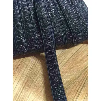 Textilní guma Pruženka brokátová šíře 10 mm s lurexem barva černá