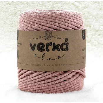Příze VEĽKÁvlna VEL'KÁvlna bavlněná šňůra na háčkování 3mm Čajová růže