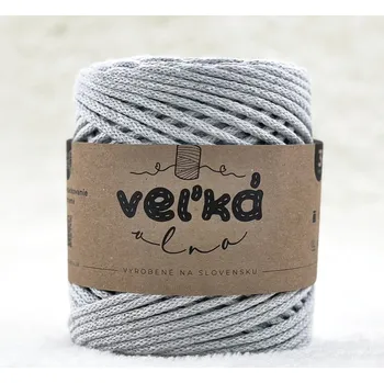 Příze VEĽKÁvlna VEL'KÁvlna bavlněná šňůra na háčkování 3mm Měsíční kámen