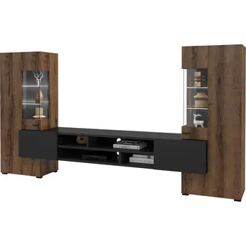 Obývací stěna MOB Cobie Typ 10 (monastery dub + černá)