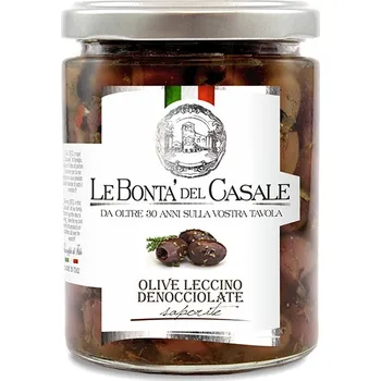 oliva Le Bontà del Casale Olivy nakládané, tmavé, aromatické 280g