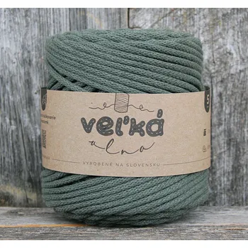 Příze VEĽKÁvlna VEL'KÁvlna bavlněná šňůra na háčkování 5mm Mořská řasa