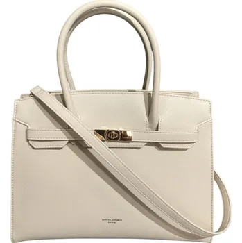 Kabelka David Jones střední kabelka do ruky světle béžová CM7391 almond milk