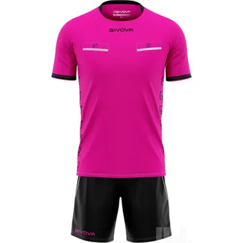 Fotbal Komplet pro rozhodčí GIVOVA FLAG, barva 0610 růžová - černá, velikost S, logo FAČR bez potisku