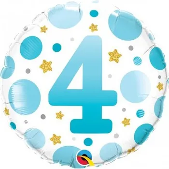 Balónek Kruh - Modrý 4 rok 18"/45cm fóliový balónek