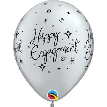 Balónek Potisk Šťastné zásnuby 11"/28cm - 6ks Balónek Qualatex