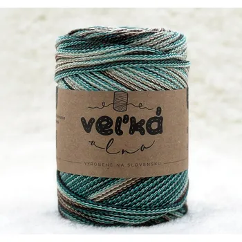 Příze VEĽKÁvlna VEL'KÁvlna bavlněná šňůra na háčkování 3mm Ledovcová moréna