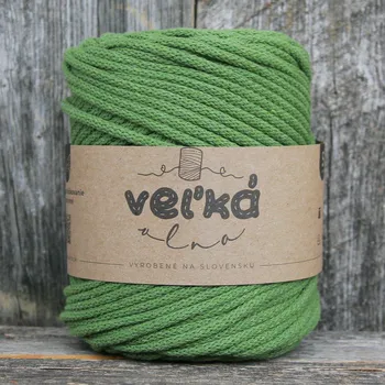 Příze VEĽKÁvlna VEL'KÁvlna bavlněná šňůra na háčkování 5mm Avokado