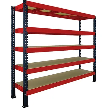 regál Nekonečný průmyslový regál Trestles RNC 1800x2200x600, nosnost 4000 kg, 5 polic Barva: červeno-černá