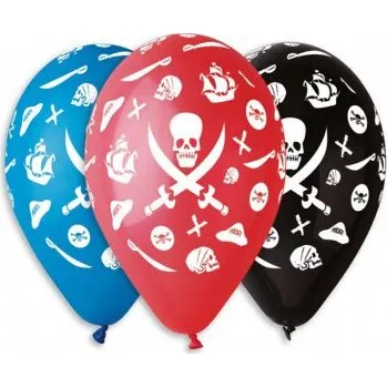 Balónek Balónek pastel 30 cm piráti potisk (100ks/bal)