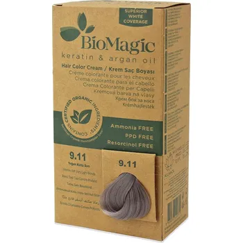 Barva na vlasy Barva na vlasy intenzivní popelavá velmi světlá blond (9.11) 250 g - BIOMAGIC