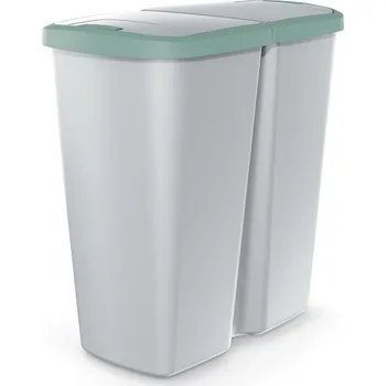 Odpadkový koš Odpadkový koš COMPACTO DUA popelavý/světle zelený, varianta 45 l