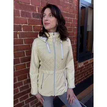 Dámský kabát Bunda Happy Goose 15408865 žlutá bunda s kapucí Velikost: 38